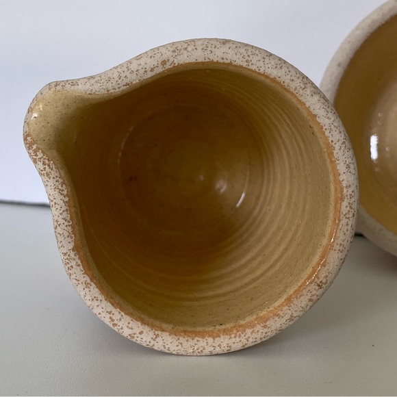 Aztec Creamer Sugar Pottery Sand Art Native American Pastel Blue Rust Orange EUC - Picture 15 of 16